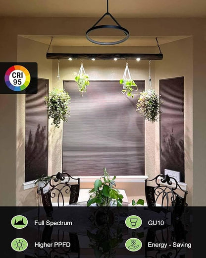 Grow Light, GU10 Full Spectrum Grow Light Bulb, 5W 110V, PAR16 LED Plant Light Bulb for Indoor Plants, Warm White 3000K, 3-Count
