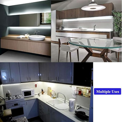 40ft Daylight White Led Strip Lights, 6000K 12V Dimmable Flexible Led Tape Light, Cuttable Led Lights Strip for Bedroom Christmas, Kitchen, Cabinet, Mirror, Not Waterproof