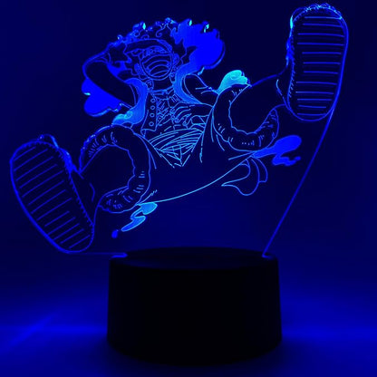 Otaku Lamps Luffy GEAR5 Laughing One Piece – Anime Lamp Figure Night Light, 16 Color RGB LED – 3D Anime Room Décor Gift for Otaku