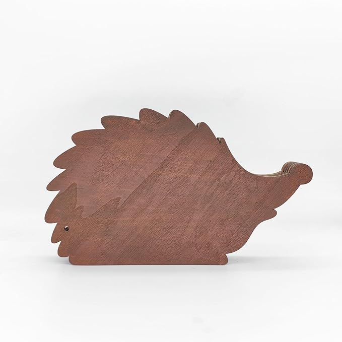 3D Wooden Carving Animals Lamp - Creative Fox Squirrel Wood Carved LED Night Light Garden Yard Wooden Animals Sculpture Ornaments Desktop Home Decor Birthday Gifts for Family Friend (Hedgehog)