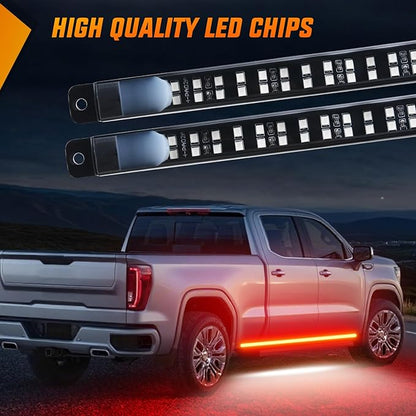 Nilight 2PCS 70 Inch Emergency Strobe Light Strip with Controller 864 LED Red Running Board Lights Flexible Side Flashing Warning Caution Safety Waterproof for Truck Construction Pickup