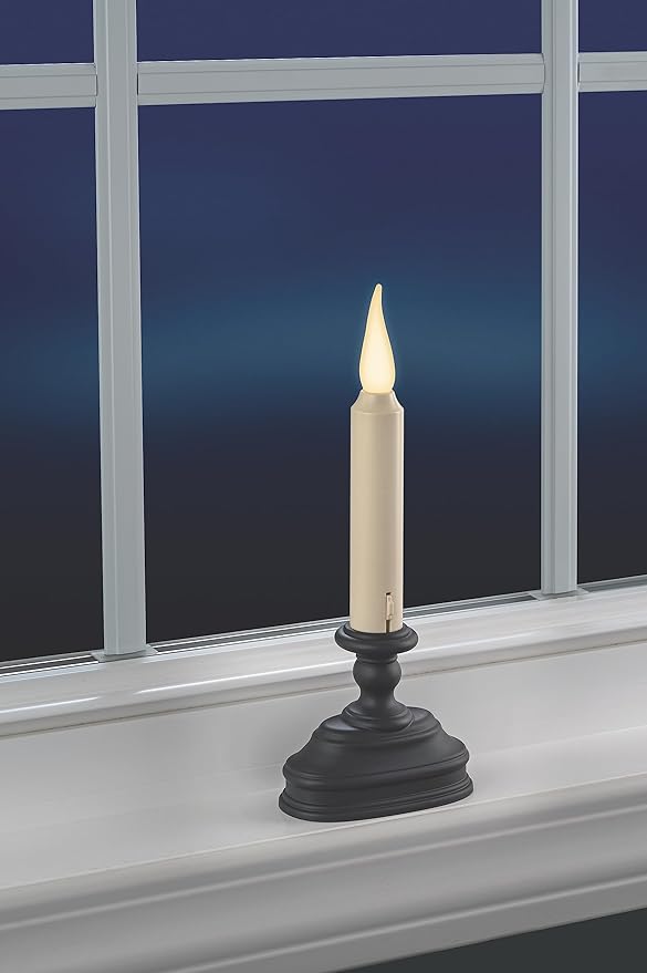 Xodus Innovations FPC1620A-6 Battery Operated 9 Inch Window Candle New Dynamic 3 D Warm White Flicker Flame, with 3 Position Switch and Automatic On Timer, Pack of 6, Black/Aged Bronze