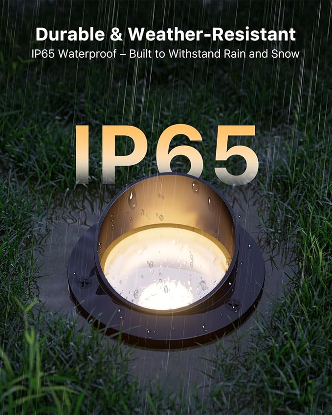 6 Pack Low Voltage Well Lights with Glare Shield, 3000K Warm White LED Aluminum Landscape In-Ground Lamps, Waterproof 12-24V Uplights for Garden, Path, Wall, Columns, Bushes, Connectors Included