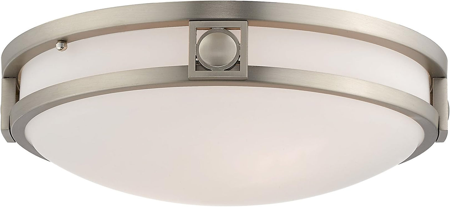Livex Lighting 4487-91 Titania 2-Light Ceiling Mount, Brushed Nickel