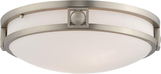 Livex Lighting 4487-91 Titania 2-Light Ceiling Mount, Brushed Nickel