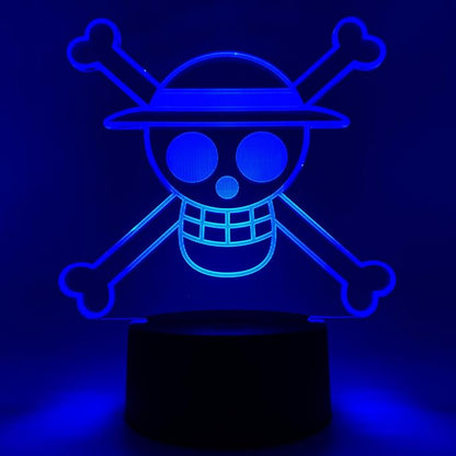 Otaku Lamps Jolly Roger One Piece – Anime Lamp Figure Night Light, 16 Color RGB LED – 3D Anime Room Décor Gift for Otaku