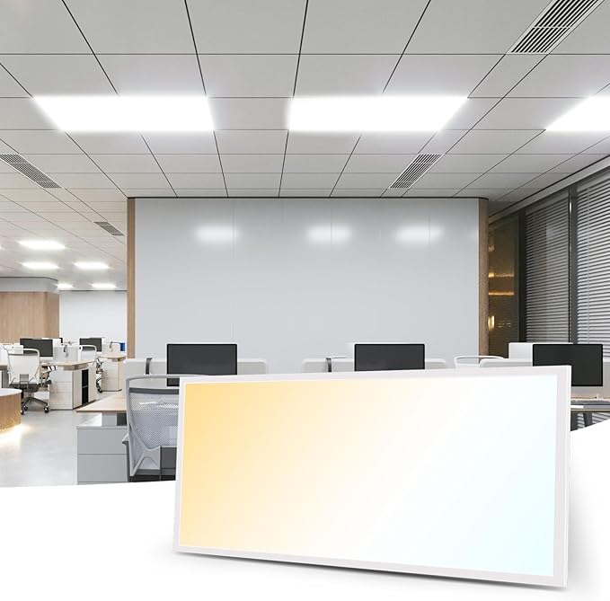 Art3d 1 Pack 2x4 FT LED Flat Panel Light, 3CCT Selectable Color Temperature 3000K/4000K/5000K, 0-10V Dimmable 5500LM Flush Mount Ceiling Light, 20W/30W/40W Drop Ceiling Light, UL&ETL Listed