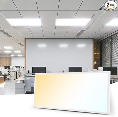 Art3d 2x4 FT LED Flat Panel Light, UL&ETL Listed, 3CCT Selectable Color Temperature 3000K/4000K/5000K, 0-10V Dimmable 5500LM Flush Mount Ceiling Light, 30W/40W/50W Drop Ceiling Light, 2 Pack