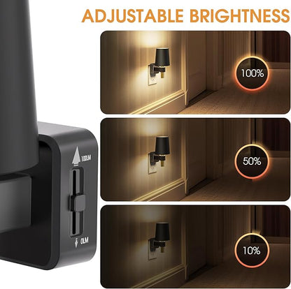 Briignite Night Light, Night Lights Plug into Wall, Dusk to Dawn Sensor, Soft White 3000K, 0-100LM, Plug in NightLight, Vintage Night Light Lamp for Hallway Bedroom Stairway