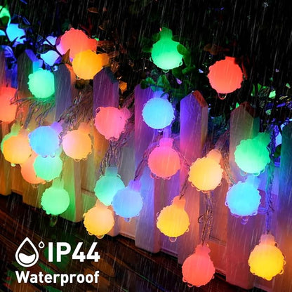 JMEXSUSS 100 LED Battery Operated Christmas Lights Indoor Outdoor Waterproof, 33ft Battery Powered Globe String Lights with Remote, Fairy Lights for Bedroom Party Christmas Decoration (Multi-Color)
