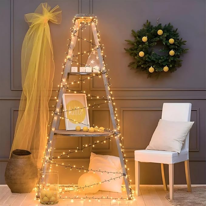 Warm White Christmas Lights, 66FT 200 LED Outdoor String Lights Waterproof with 8 Modes, Plug in Connectable Fairy Light for Outside Indoor Patio Garden Wedding Party Holiday Decorations