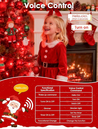 2026 New Voice Control Connectable 2PK 164FT 400LED Christmas String Lights Indoor Outdoor with Remote | Smart Twinkle Fairy String Lights 12 Modes & Timer for Xmas Tree Decor (Red)