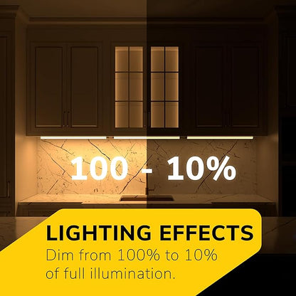 Inlight 12-inch Hardwired Only LED Under Cabinet Lighting, Soft White(3000K), Dimmable, Matte White Finished, ETL Listed, IN-0201-11-WH