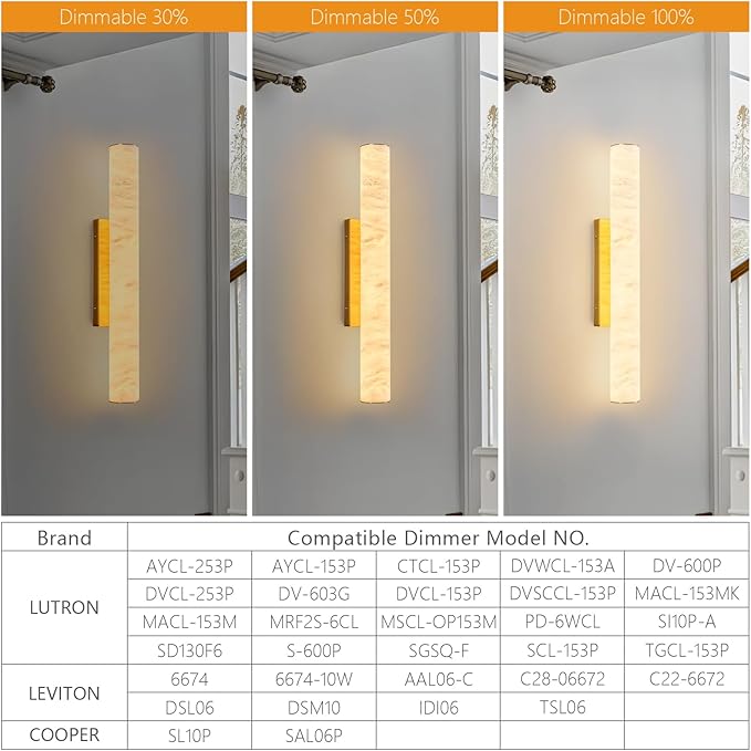 LMQNINE Natural Alabaster Wall Sconces Spanish Marble Wall Light Cylinder Modern Gold LED Sconce for Living Room Bedroom Bathroom Stairs（M-1Pack）