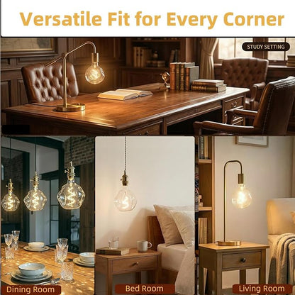 G125 Large Globe Dimmable LED Edison Bulb,2700K Soft WhiteClear Glass,Vintage Oversized Alien ShapeDecorative E26Light Bulb,5watt 400LM Giant Big Bulbs For Bedroom Living Room Pendant Table Lamp 2Pack