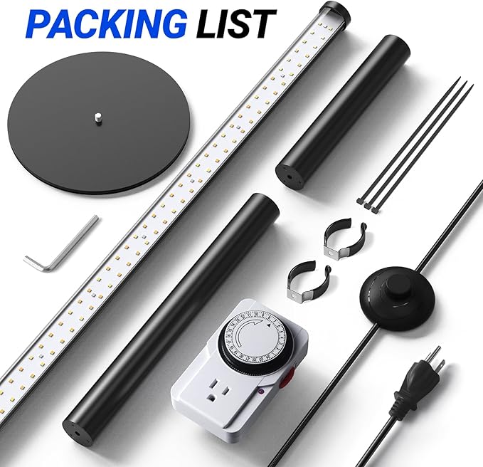 Barrina T10 Pro Standing Grow Light with Timer, 42W, 169 LEDs, Full Spectrum Vertical Grow Light for Indoor, Wide Coverage, 4FT to 5.6FT Height with Foot Switch, Ideal for Flowering and Tall Plants