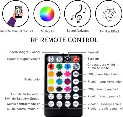 ATOKEE Starlight Headliner Kit 550pcs 0.03in 13.1ft, 16W Twinkle Fiber Optic Star Lights for Car Roof Use with APP/RF Remote Control