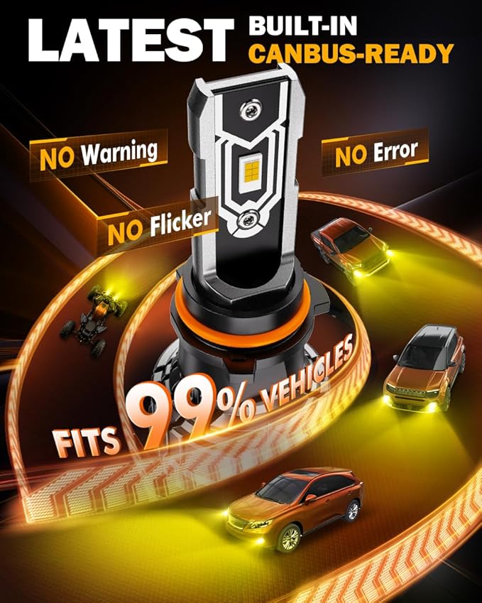 Auxbeam PSX26W 12278 Fog Lights, 10000LM Golden Yellow, PSX26W Offroad Light or Fog Light