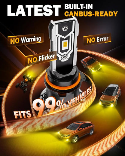 Auxbeam PSX26W 12278 Fog Lights, 10000LM Golden Yellow, PSX26W Offroad Light or Fog Light