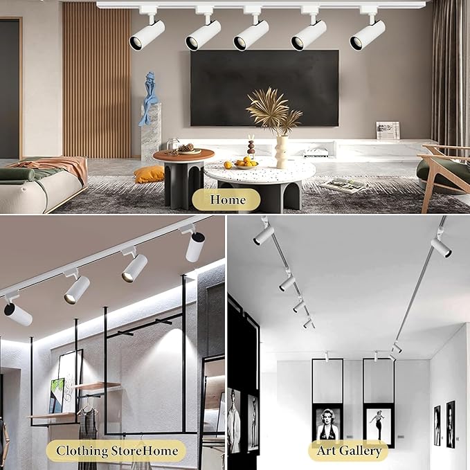 Ultra-Bright H Type Track Lighting White Heads, 12PCS 3000K Warm White 20W 2400lm for Accent Lighting, Dimmable LED Track Lighting Ceiling Spotlight Fixture