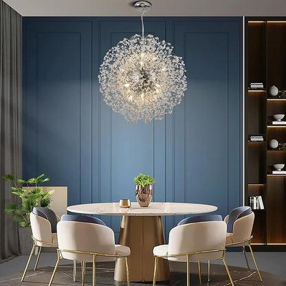 Modern Crystal Chandeliers, 16-Light Large Sputnik Pendant Chandelier for Dining Room, Chrome Firework Chandelier Hanging Light Fixture for Living Room, Foyer