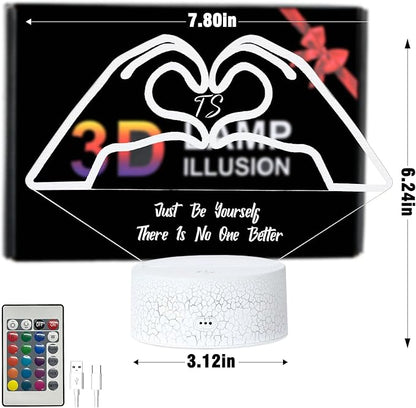 Heart Hands 3D Night Light – 16 Color Changing LED Lamp with Remote & Touch, Cool LED Room Decor for Girls, Women, Teens, Aesthetic Gifts for Music Lovers, Fans of Pop Culture Icons