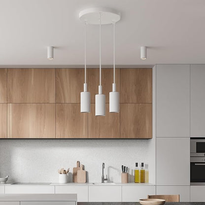 Canomo 10 Inches Chandelier Canopy Pendant Light Canopy Kit Ceiling Light Plate with All Hardware Includes Hook, Cord Grip for Chandelier Pendant Light (White, 10 Inch-3 Holes Light Fitting)