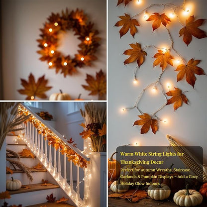Etinga 100 LED String Lights 33ft Warm White, Plug in Fairy Lights with 8 Lighting Modes, Indoor Outdoor Christmas Lights for Bedroom Tree Yard Patio Wedding Holiday Decor (Warm White, 100 LED 33ft)