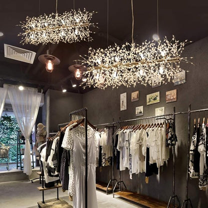 Modern Crystal Firework Chandelier, Linear Lighting Fixtures Hanging, Gold Dandelion Chandelier LED Pendant Lighting for Dining Room, Bedroom, Living Room (12-Light, 35.5")
