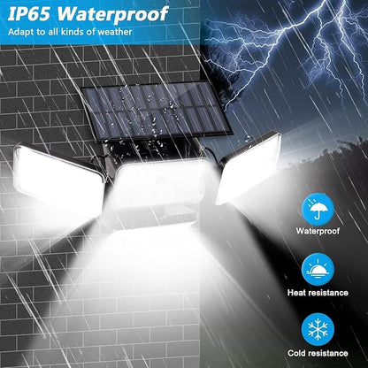 Solar Lights Outdoor, 288 LED 2800LM Motion Sensor Outdoor Light with Remote Control, 4 Heads IP65 Waterproof Solar Flood Security Lights for Outside Patio Wall -2PACK