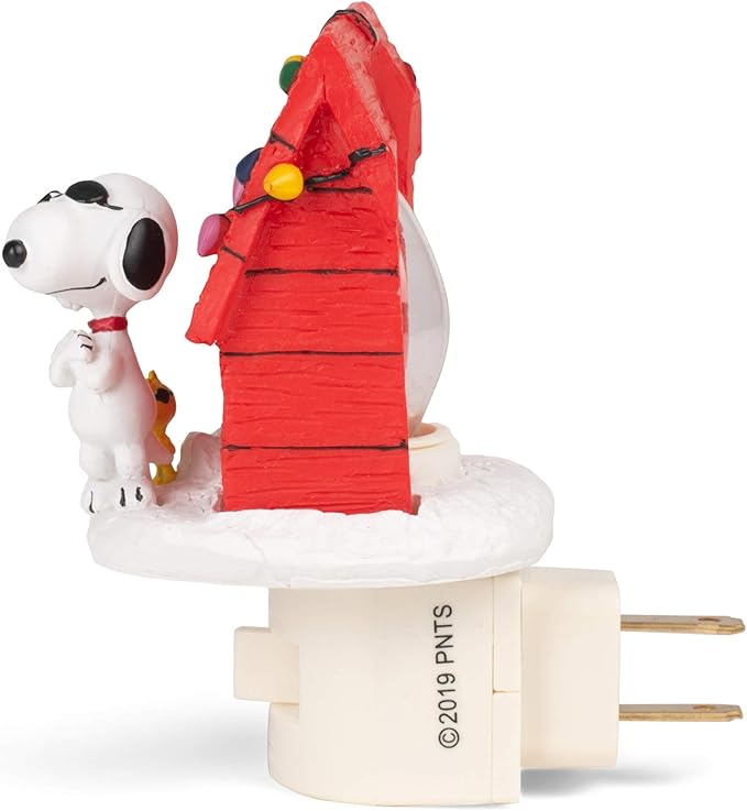 Peanuts 4.25 Inch Tall Snoopy Joe Cool Night Light Christmas Doghouse