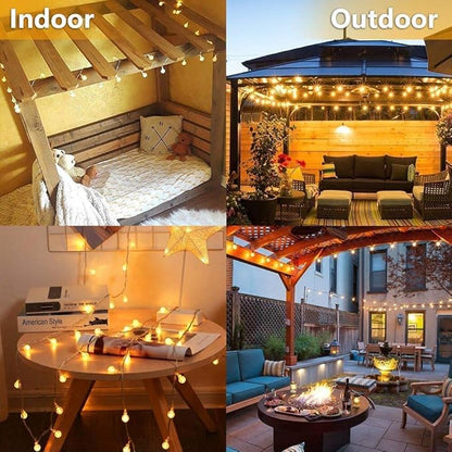 Globe String Lights Plug in, 10ft 20 LED Globe Crystal Ball Warm White Fairy Lights for Birthday Holiday Christmas Wedding Party Home Decoration