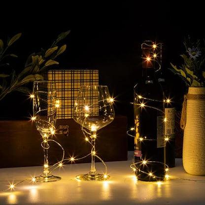 LumaBase Battery Operated LED Fairy String Lights, Soft White - Set of 3