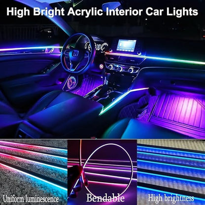 Interior Car LED Strip Lights, Acrylic LED Lights for Car with Dynamic Dreamcolor Chasing, 10 in 1 175 inches 593 LEDs Ambient Lighting Kits Music Sync Wireless APP and Remote Control