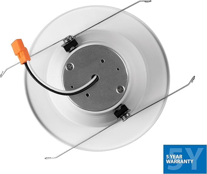 NICOR Lighting DLR56 (v5) 5in/6in 800 Lumen Recessed LED Downlight, 2700K White Baffle (DLR565081202KWHBF)
