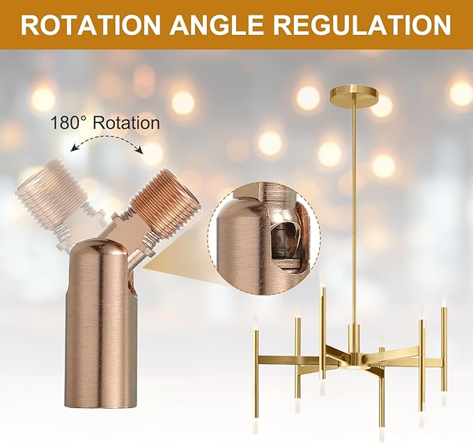 MECCANIXITY Sloped Ceiling Adapter, 180 Degree 46x15mm M10 Fine Thread Sloped Ceiling Light Fixture Adapter Kit for Ceiling Pendant Light Chandelier Track Suspend(Red Copper)