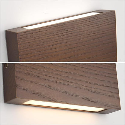 Wood Wall Sconce Indoor Wall Lights Hardwired 2 Pack Up and Down，wall Lights for Living Room，sconces wall Lighting，Bedroom Lights for wall，led wall Sconce，Bed Side Lamps，wall Lights for Bedroom