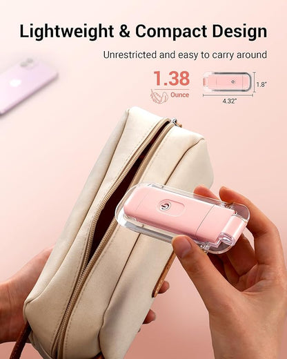 DEWENWILS USB Rechargeable Book Light, LED Clip on Reading Lights for Books in Bed at Night, Portable Bookmark Lamps, Warm White, Brightness Adjustable, Perfect for Bookworms, Kids (Light Pink)