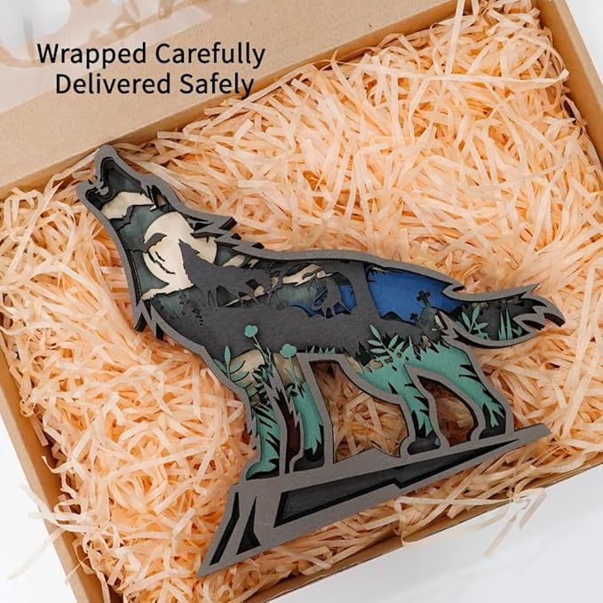 3D Wooden Animal Carving LED Night Light, Wood Carving Light, Modern Home Decoration, Decorative Tables, Cabinets, Living Rooms, Bedrooms, Offices, Farmhouses, Bookshelves, Perfect Holiday Gifts