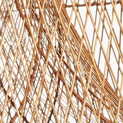 17.7" Large Rattan Pendant Light Kitchen Island Boho Hollow Decor Hanging Lamp Fixture Natural Woven Bell Ceiling Hanging Lamp for Living Room, Bedroom, Dining Room Restaurant