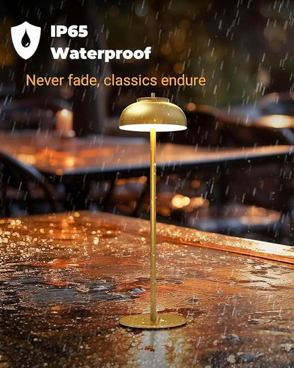 4 Pack Gold Led Cordless Table Lamps Rechargeable,Cordless Touch Lamp Battery Operated-Waterproof-for Outdoor Patio/Restaurants/Home/Dinner