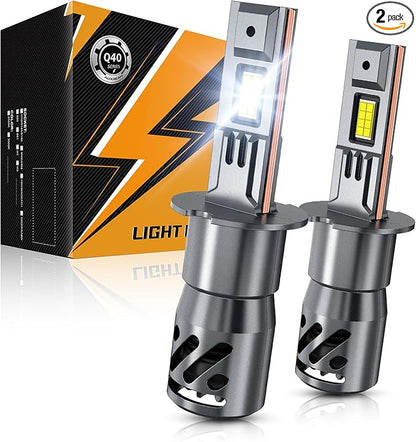 Auxbeam 2026 H3 Fog Lights, Q40 Series 6500K White H3 Offroad Lights, Plug and Play, Pack of 2