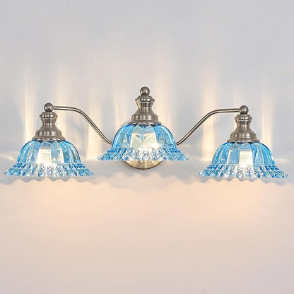 XIEDUN Brushed Nickel 3 Light Vanity Light Vintage Bathroom Vanity Light Fixture