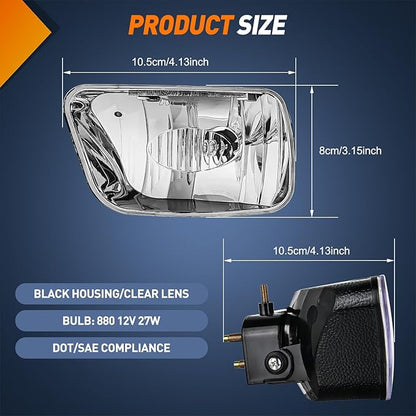 Nilight Fog Lights Assembly Compatible with 2002 2003 2004 2005 2006 2007 2008 2009 Chevy Trailblazer 2003-2008 Isuzu Ascender Bumper Lights w/12V 27W Bulbs (NOT Fit 2007-2009 TRAILBLAZER SS Models)