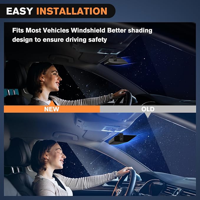 Nilight 32LED Amber Blue Emergency Dash Strobe Lights with Controller Suction Cups Warning Hazard Interior Front/Rear Windshield Deck Split Light Bar for Trucks Construction Vehicles