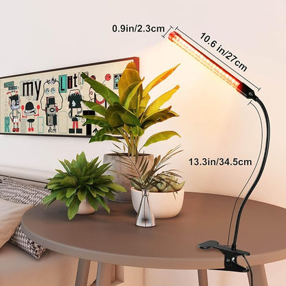 2Pack Small Clip Grow Lights for Indoor Plants, Bonsai, Mini Full Spectrum Pot Plant Grow Light, 4/8/12/16/20H Timer, 9 Watt Power Draw, NO Need Adapter