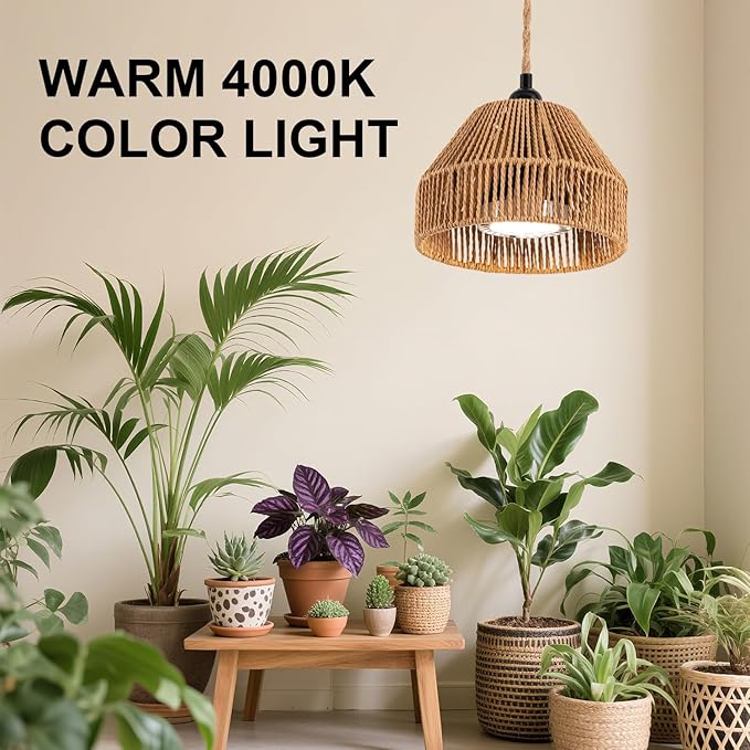 Grow Lights for Indoor Plants, Full Spectrum Plant lamp, with Timer and 15FT Power Cord, 30W Hanging Grow Lights，4000k Plant Light for Indoor Growing, Garden, Flowers, Greenhouse