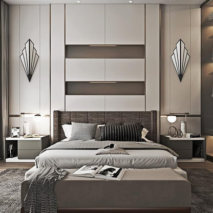 Modern Wall Light Simple Creative Wall Sconces Bedroom Aisle Living Room Wall Lamp Holder E12 Socket Art Deco Lighting Fixture Black (Bulb Not Included) (Pack of 2)