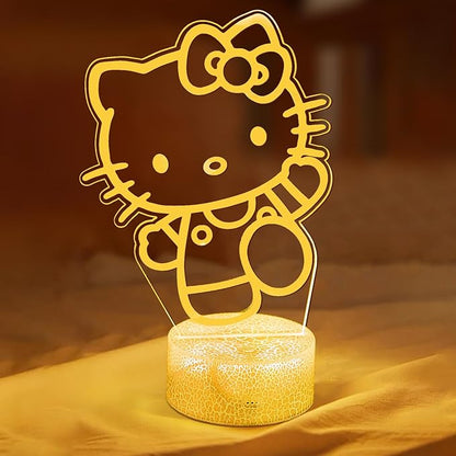KIEAL 16 Colors Cartoon Night Light, Anime Character Change Decor Lamp with Remote, Dim, Timer, Fans Kids Gifts for Christmas Birthday Boys Girls
