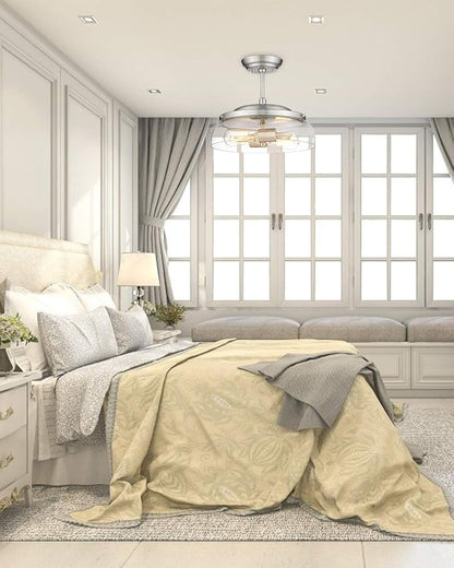 EAPUDUN Semi Flush Mount Ceiling Light, 2-Light Modern Light Fixture with Clear Glass Shade, Brushed Nickel Finish for Hallway Corridor Kitchen Bathroom Bedroom Passway, SMA1124-BNK